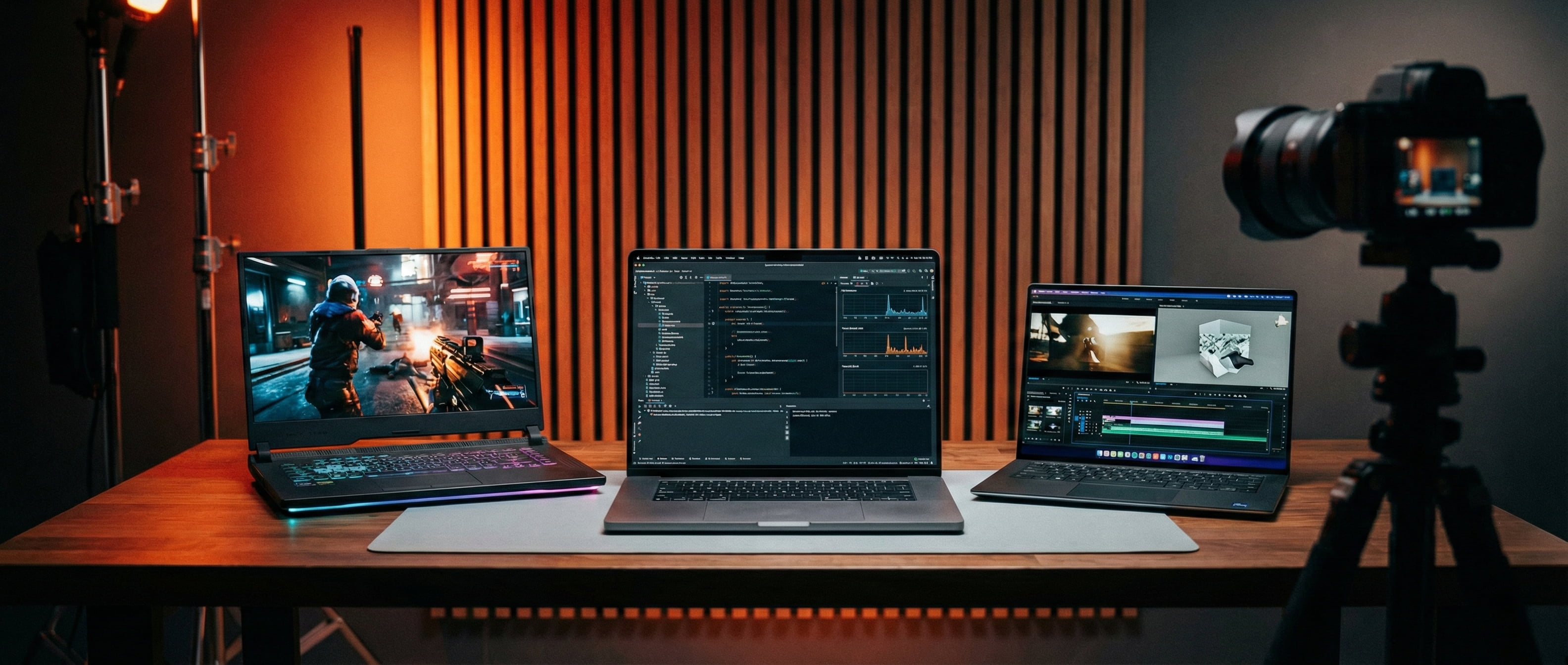 Laptops on a studio image